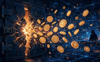 暗号資産がハッカーにより流出する様子を描いたイメージ
