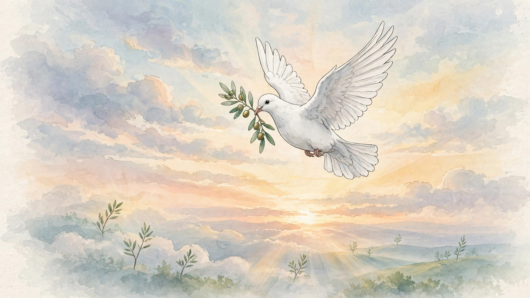 核廃絶への願いを象徴する平和の鳩の編集イラスト