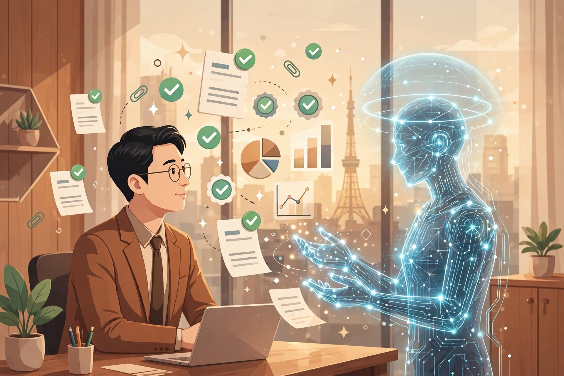 オンプレミス環境で動作するAIサーバーのイラスト